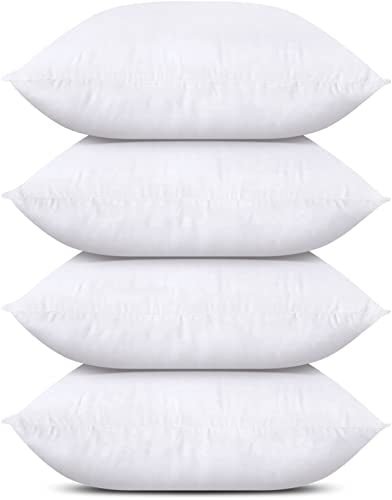 Utopia Bedding Throw Pillows (Set of 4, White), 18 x 18 Inches Pillows for Sofa, Bed and Couch Decorative Stuffer Pillows - My Store - Utopia Bedding - Utopia Bedding Throw Pillows (Set of 4, White), 18 x 18 Inches Pillows for Sofa, Bed and Couch Decorative Stuffer Pillows